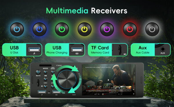 Car Stereo Single Din with Apple CarPlay, Android Auto, Sellrich 4-Inch IPS Touch Screen - Image 3