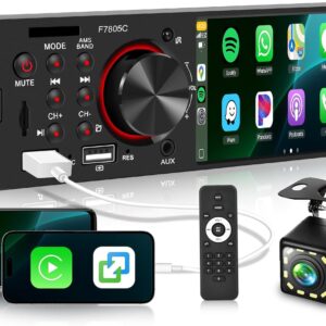 Car Stereo Single Din with Apple CarPlay, Android Auto, Sellrich 4-Inch IPS Touch Screen